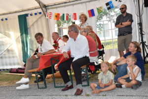 Bundesfeier vom 31. Juli 2022 / Besuch von Nicolas Senn in der Formation „Sennemusig“ und Malina Grimm